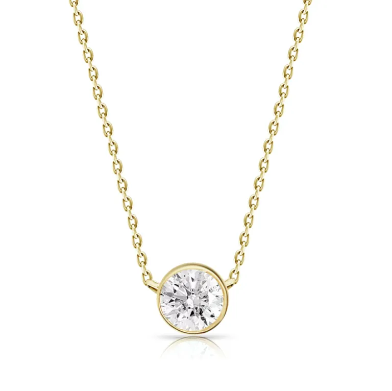 0.51ct Diamond Bezel Necklace