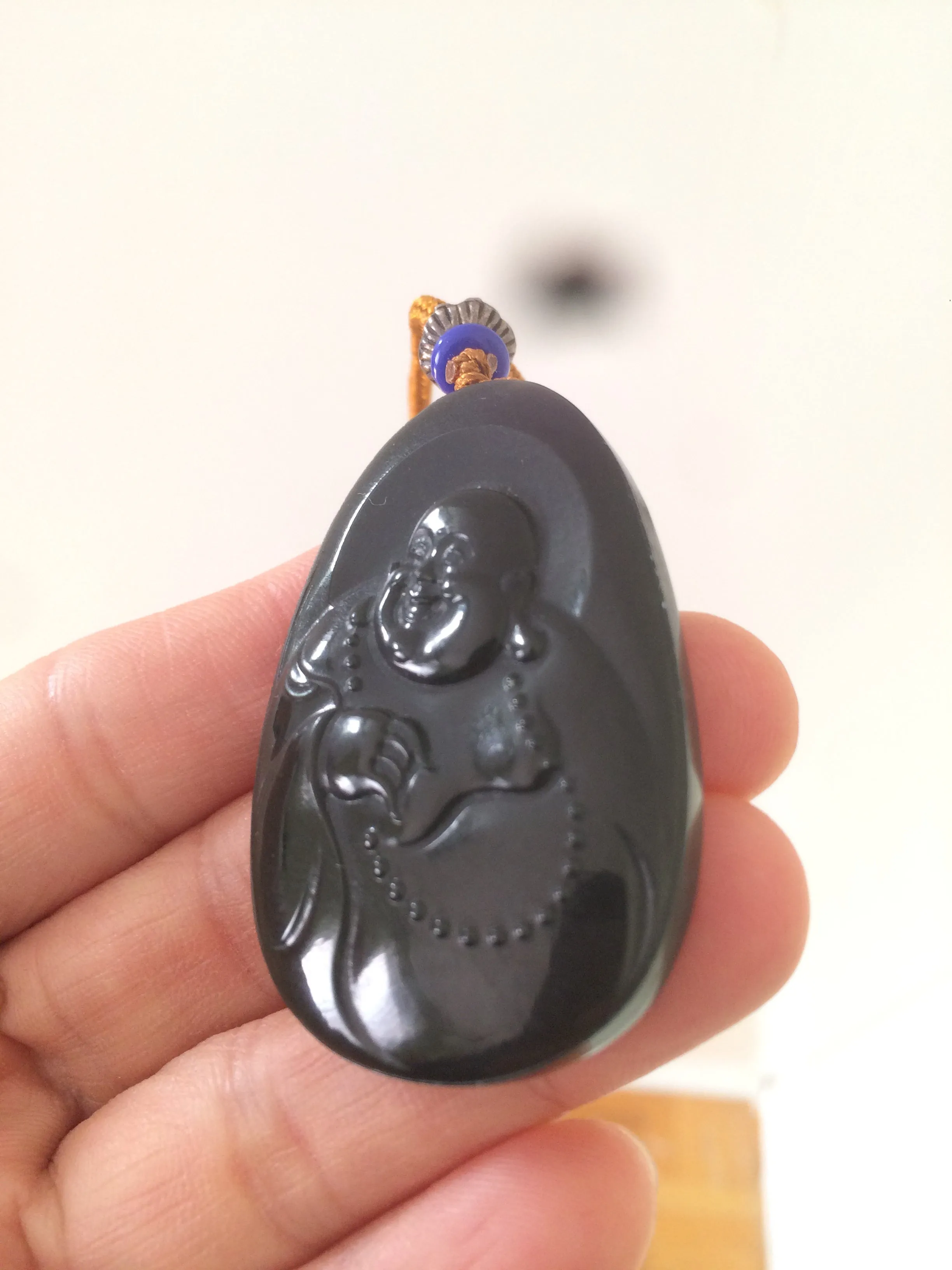 100% Natural dark green happy buddha nephrite Jade pendant Group KP-1,2,3,4