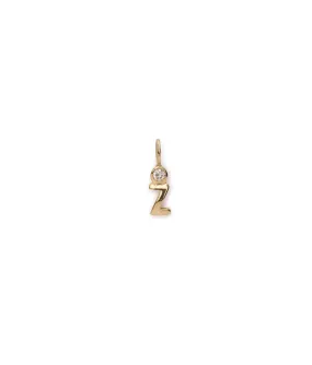 14k Gold Alphabet Soup Z Charm