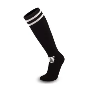 3 Pack Men's Black Football Socks with Striped