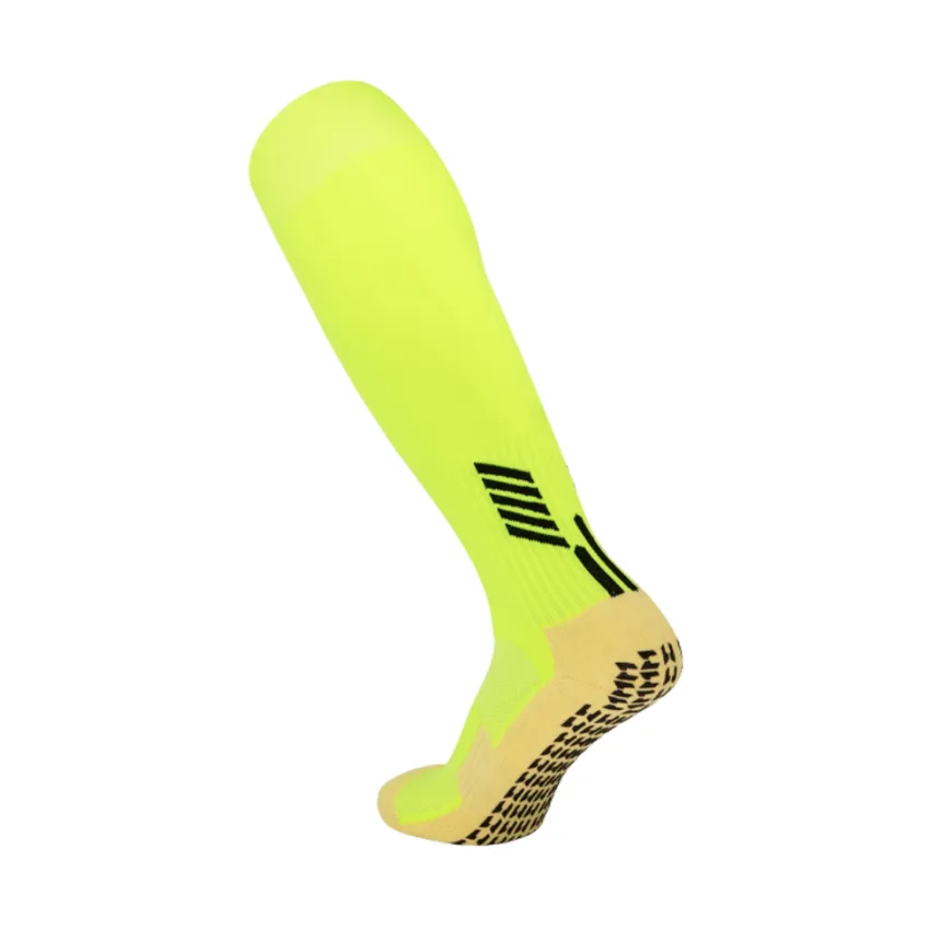 3 Pack Men's Long Football Grip Socks Lime Green