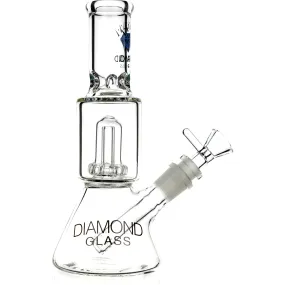 8 Showerhead Beaker Bong w/ ice pinch, by Diamond Glass