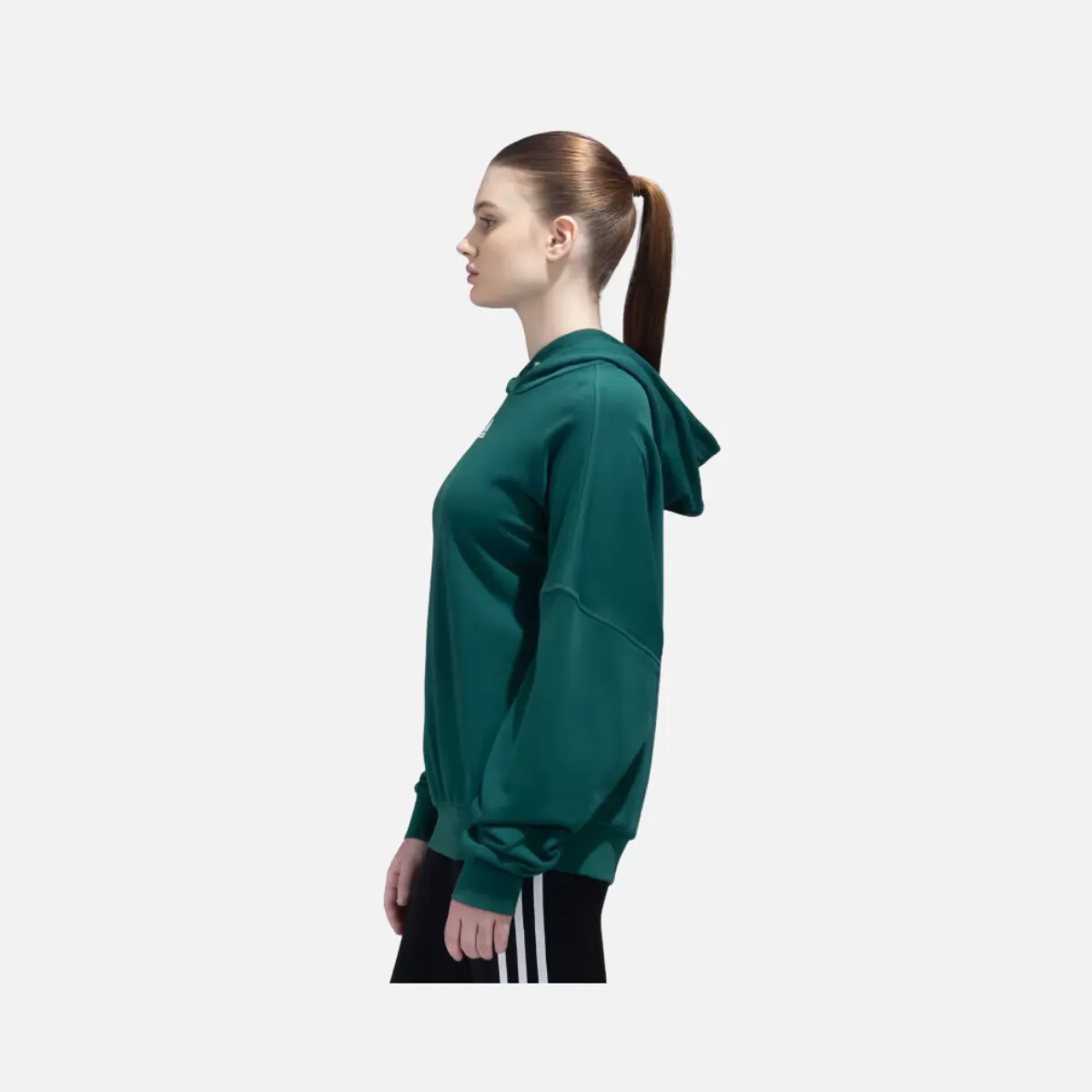 Adidas Dance Loosehd Women's Hooded Sweat -Collegiate Green/White