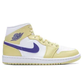 Air Jordan 1 Mid Women's - Lemon Wash/Lapis/White