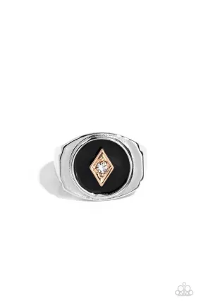 Alumni Men's Black & Gold Ring - Paparazzi Accessories