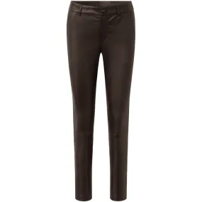 Amelia RW stretch chino leather pant 7/8 length / 14254 - Chocolate