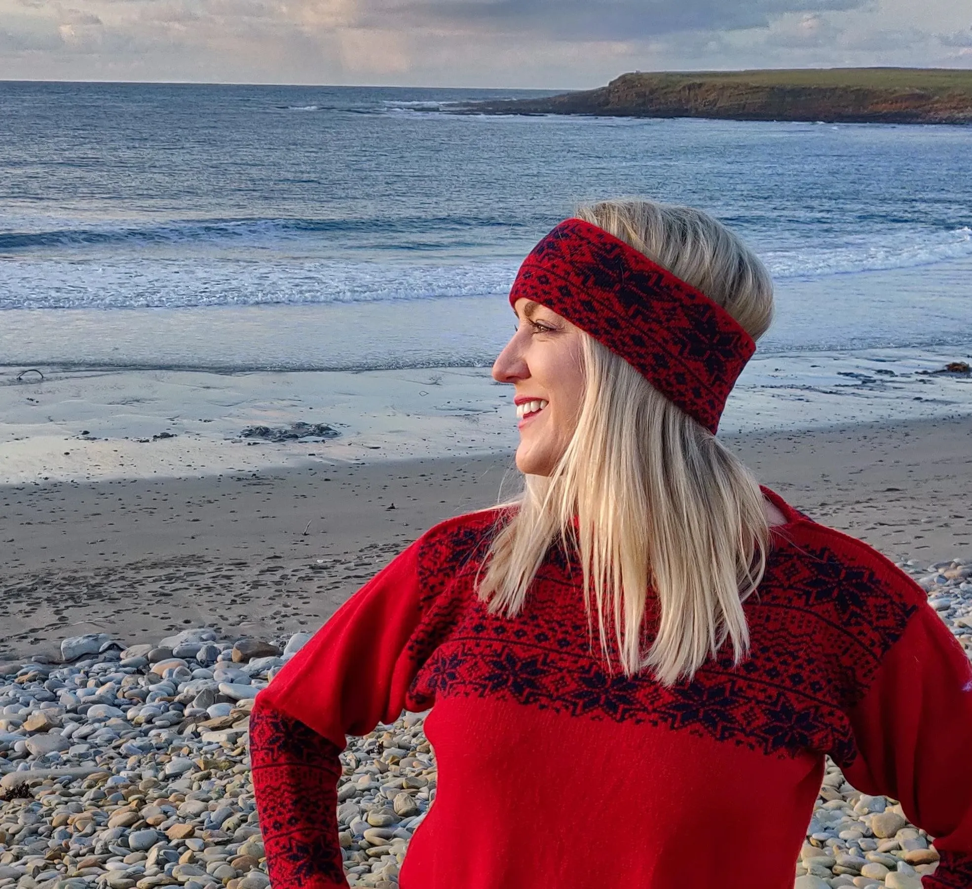 Annie Glue Cherry Star Fair Isle Headband