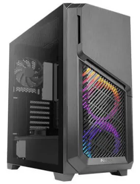 Antec DP502 FLUX High Airflow, ATX, Tempered Glass with 3x ARGB Fans in Front, 1x Rear, 1x PSU Shell (Reverse Fan blade) ARGB Controller, Gaming Case [PC]