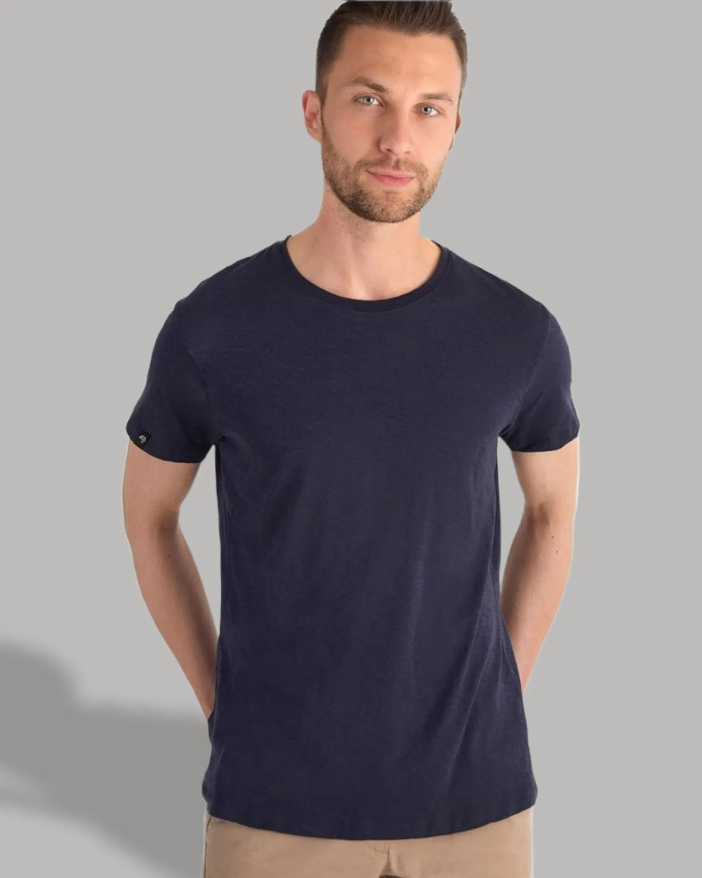 Auslaufartikel ― BAC TM046 ― Unisex Bio-Baumwolle Flammgarn T-Shirt - Navy Blau