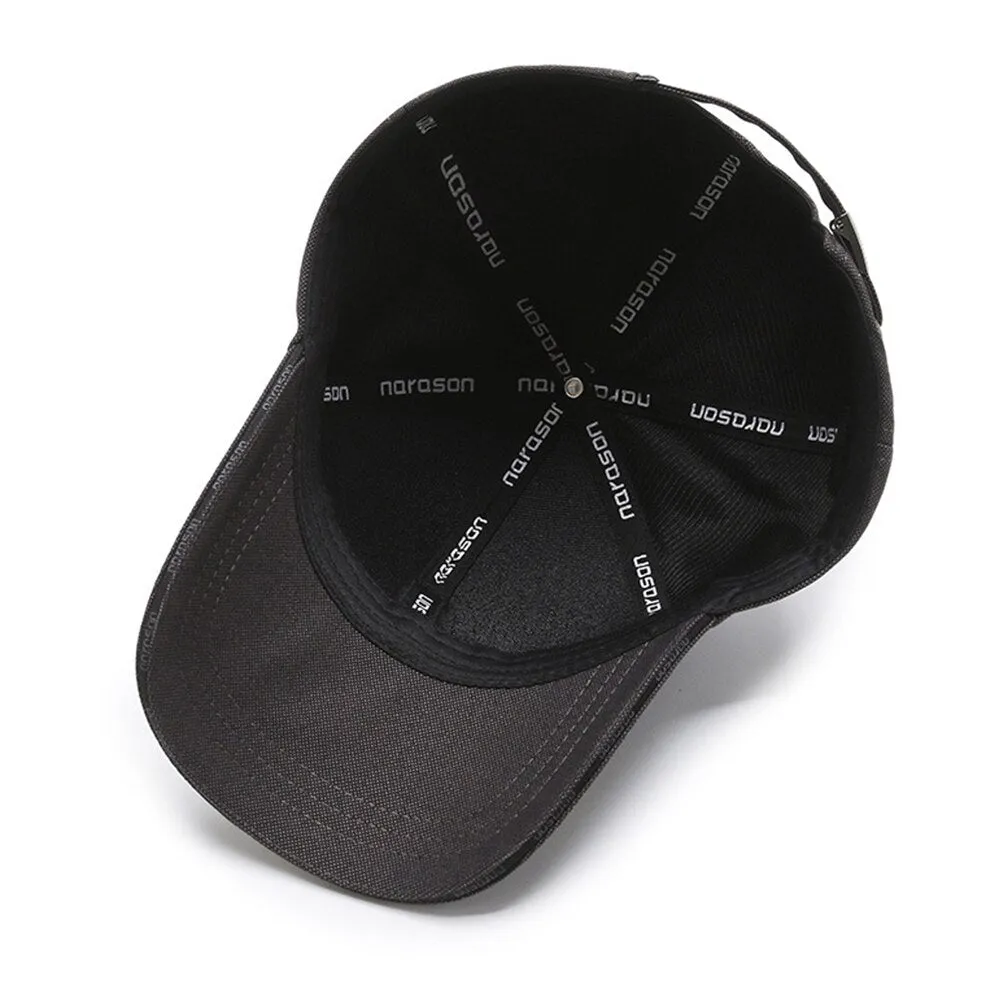 Autumn Middle-aged Unisex Cotton Black Gray Outdoor Sports Baseball Cap