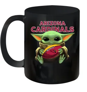 Baby Yoda Loves The Arizona Cardinals Star Wars Baby Yoda Hugs Cardinals NFL Ceramic Mug 11oz