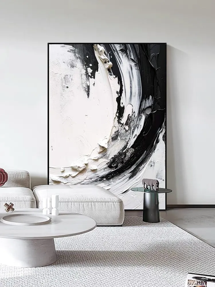 Beautiful Black and White Textured Painting