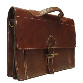 Berber Leather The Casablanca Leather Satchel - Darkbrown