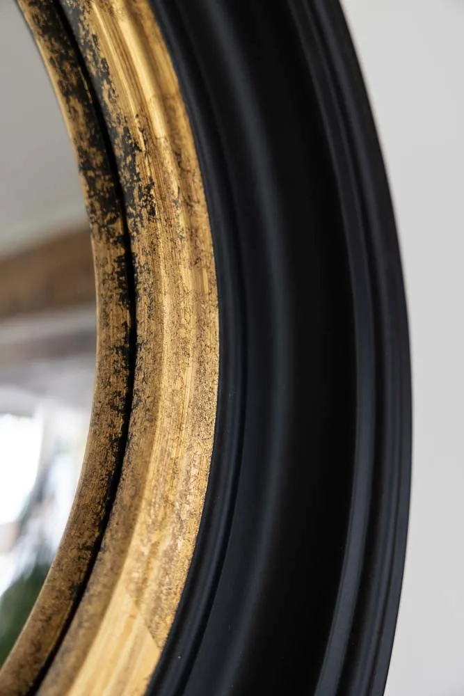 Black & Gold Framed Convex Mirror