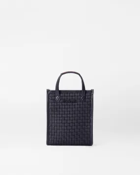 Black Micro Woven Box Tote