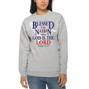 Blessed Is The Nation Whose God Is The Lord Crewneck Sweatshirt