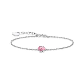 Bracelet with pink drop-shaped pedant