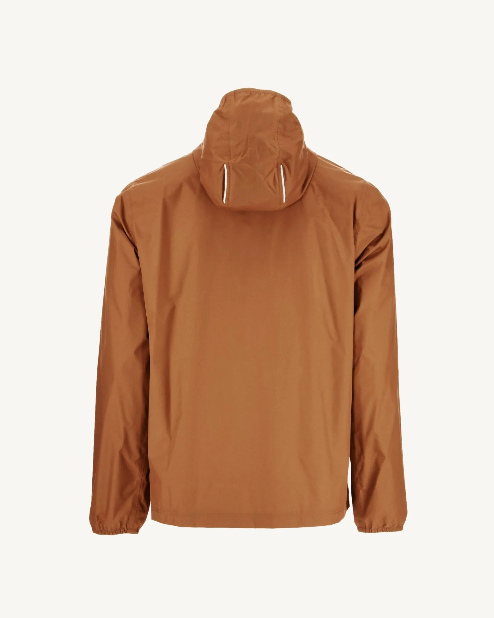 Caramel Manille packable waterproof hooded long jacket