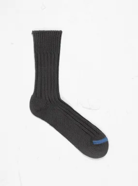 Chunky Ribbed Crew Socks Charcoal