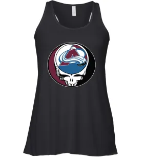 Colorado Avalanche Grateful Dead Steal Your Face Hockey NHL Womens Racerback Tank Top