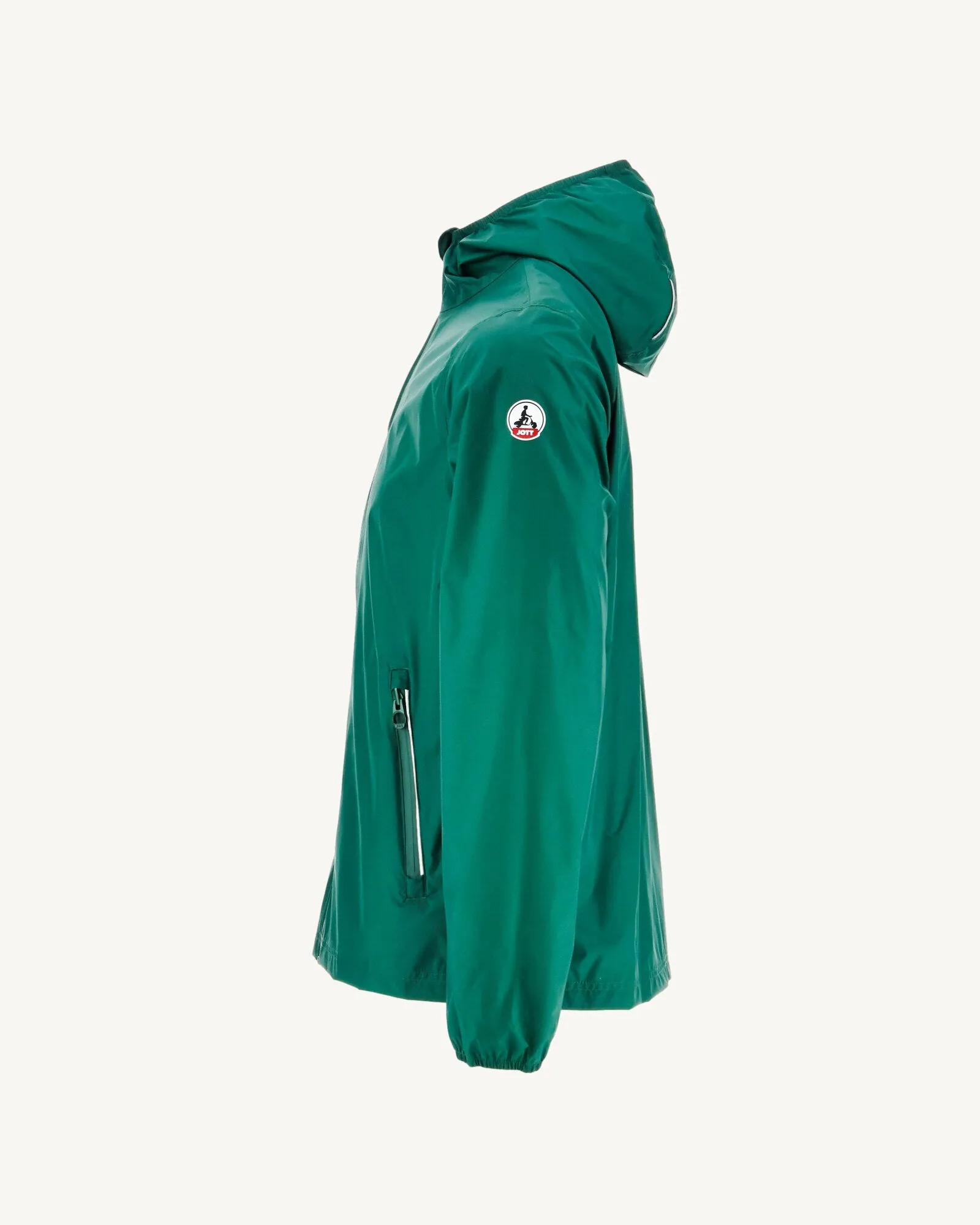 Dark green Manille packable waterproof hooded long jacket