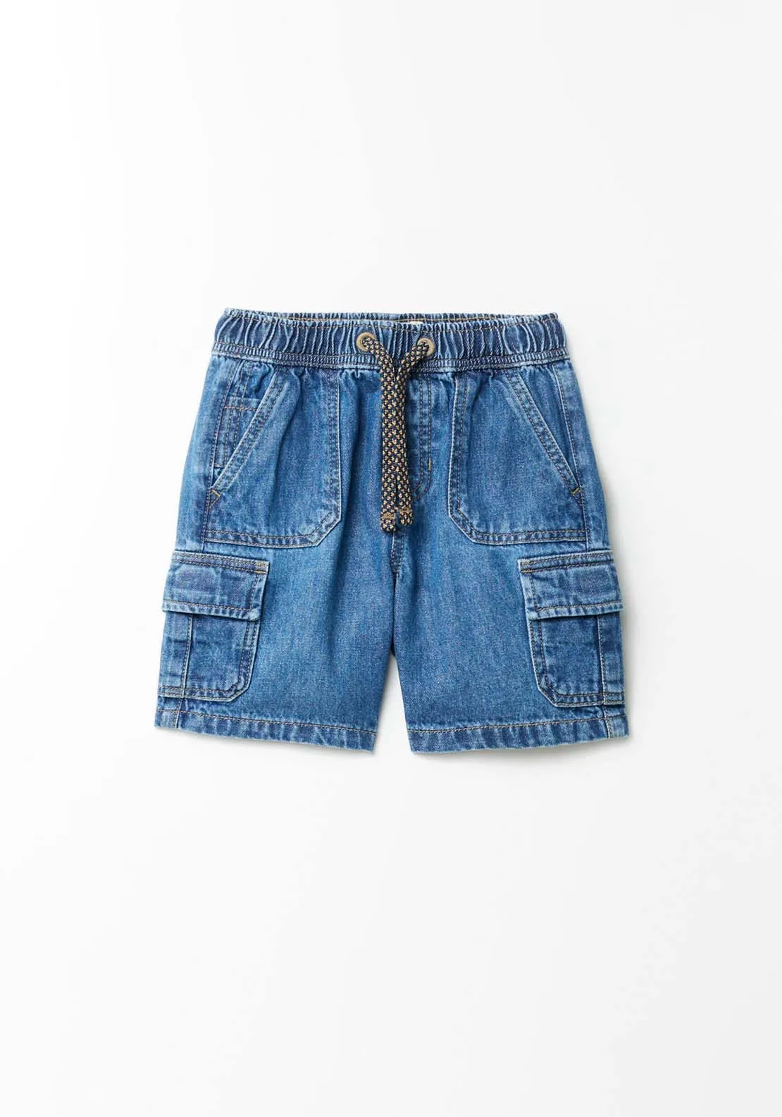 Denim Cargo Shorts - Blue