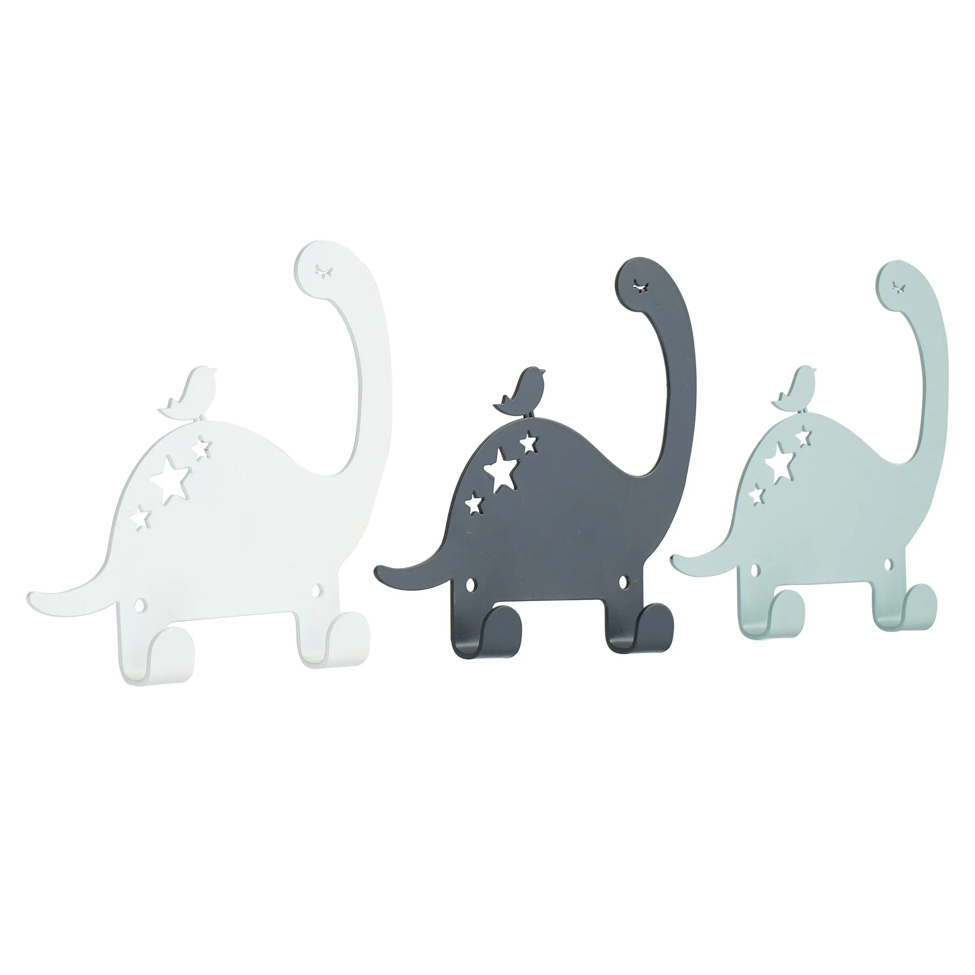 Dinosaur Child Metal Wall Hooks