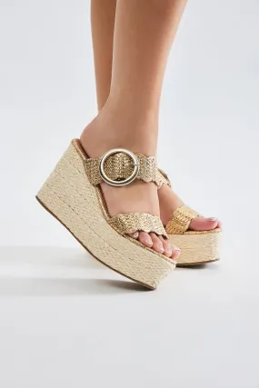 Drinks On The Beach Wedges - Gold