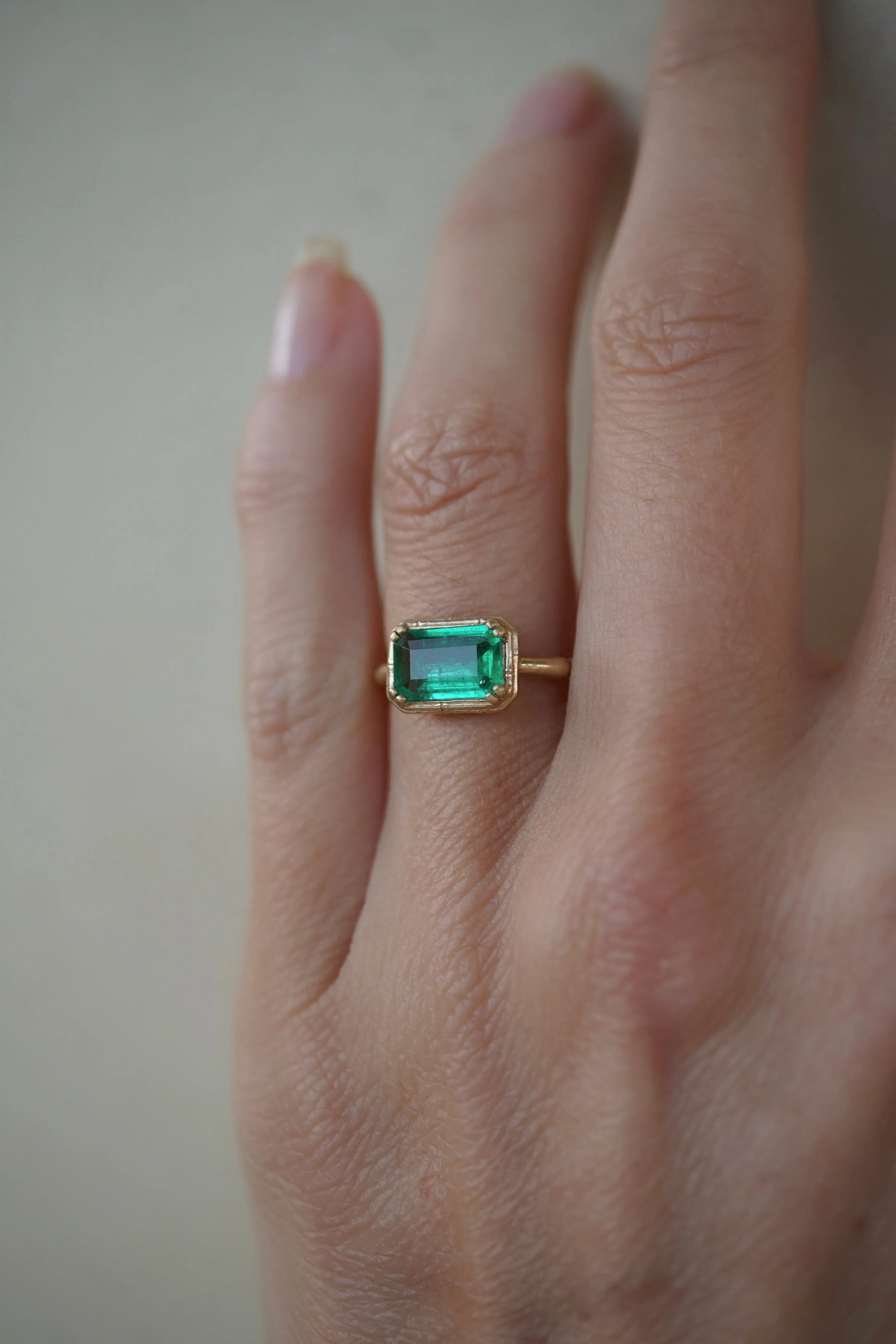 Emerald Cut Rattan Ring