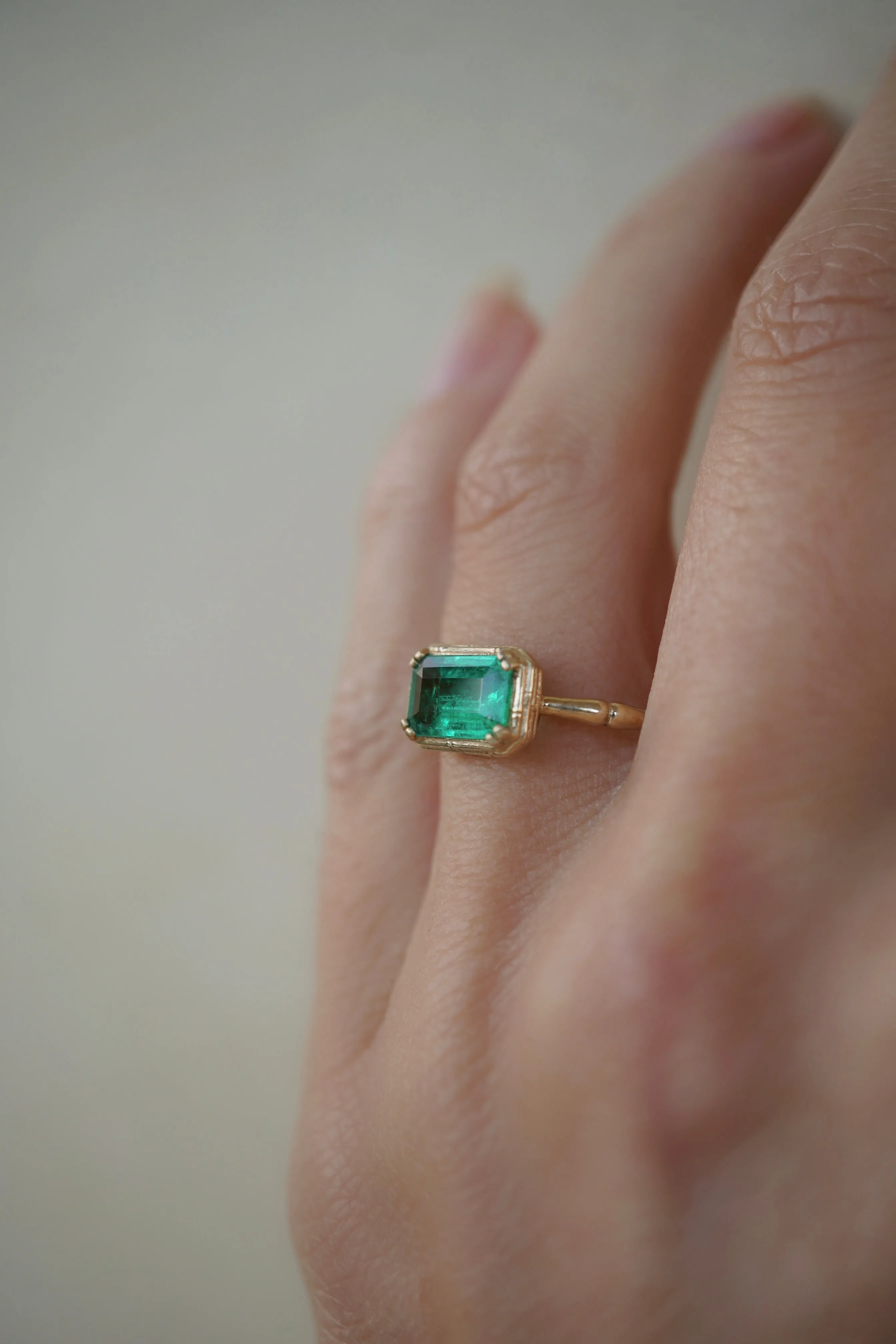 Emerald Cut Rattan Ring