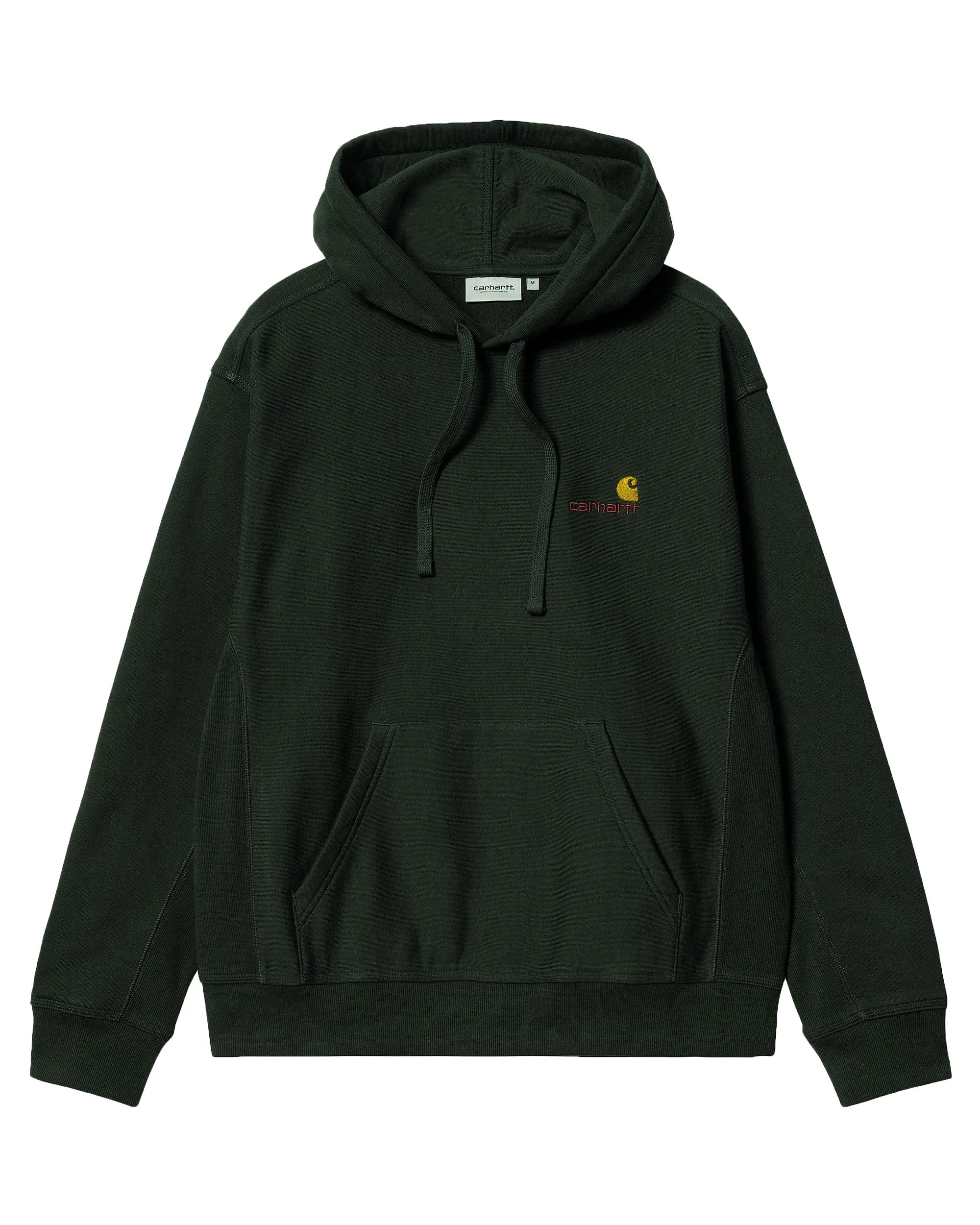 Felpa Uomo Carhartt Wip Hooded American Script Sweat Dark Cedar