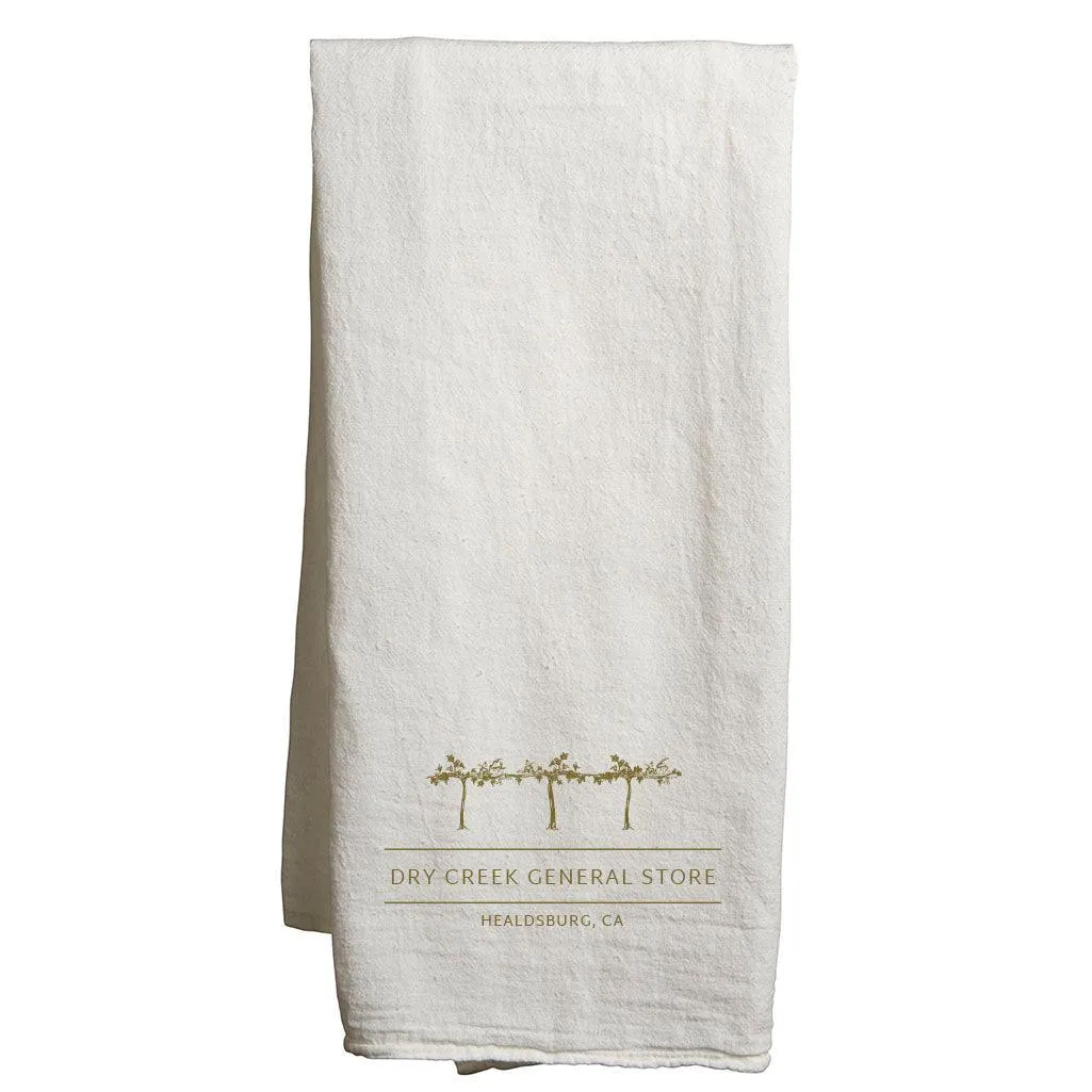 Flour Sack White Tea Towels Printed with a Customizable VINES COLLECTION Design