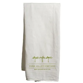 Flour Sack White Tea Towels Printed with a Customizable VINES COLLECTION Design