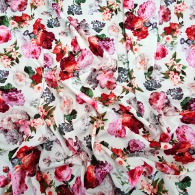 FS1155 Peony World Fabric Ponte Stretch Fabric ivory