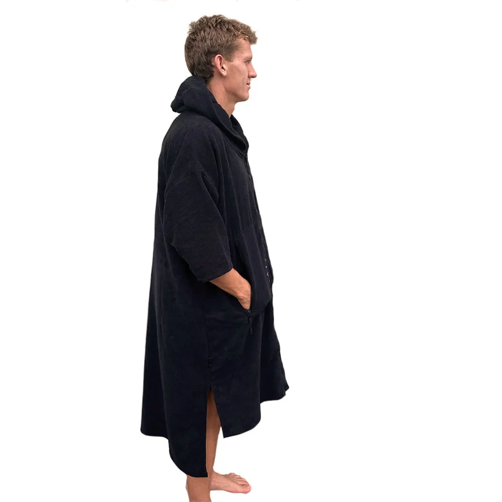 Full Zip Hooded Towel - Black