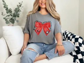 Georgia Bulldogs Coquette Bow Graphic Tee