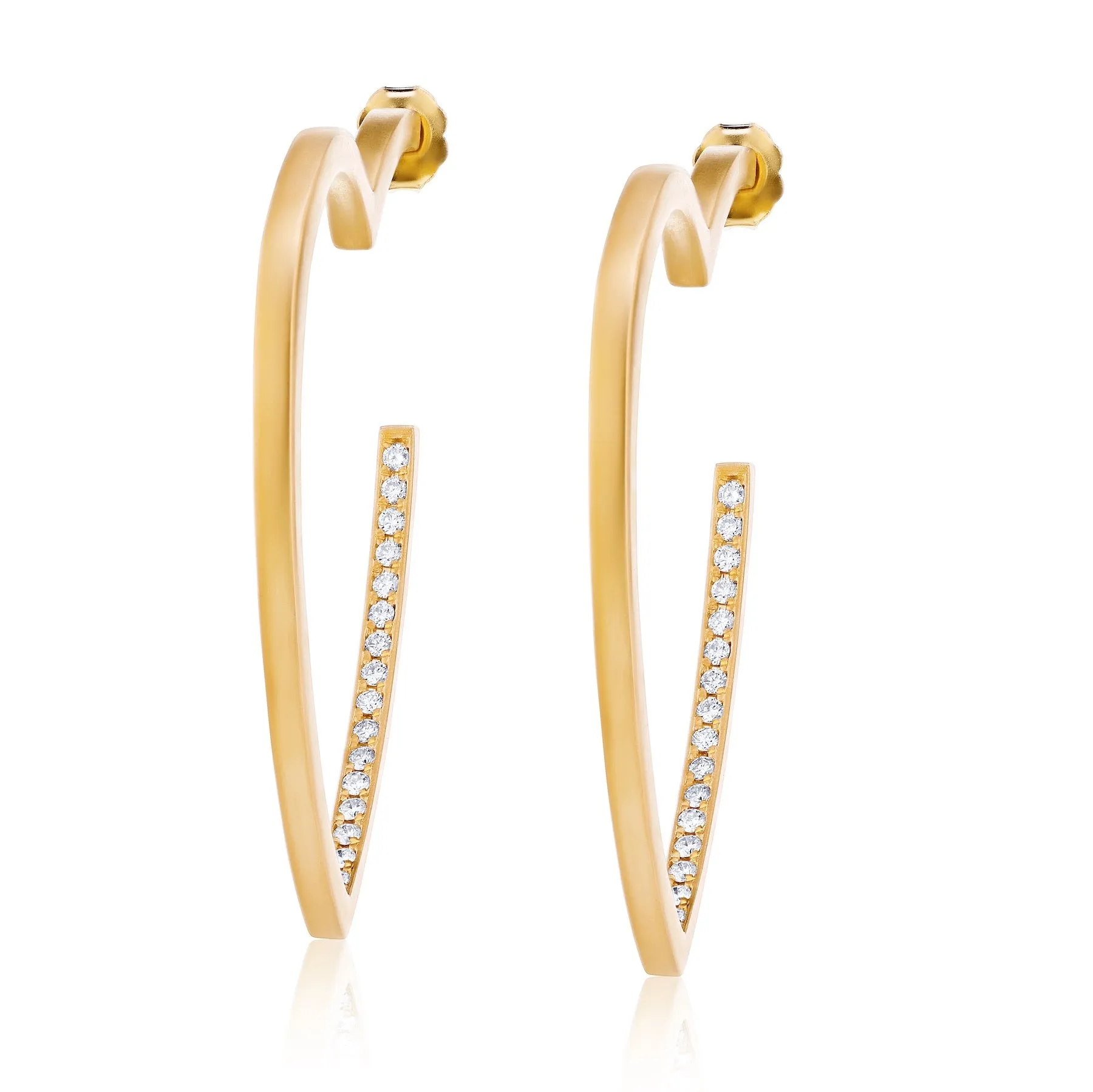 Gold Diamond Heart Hoops - Limited Edition