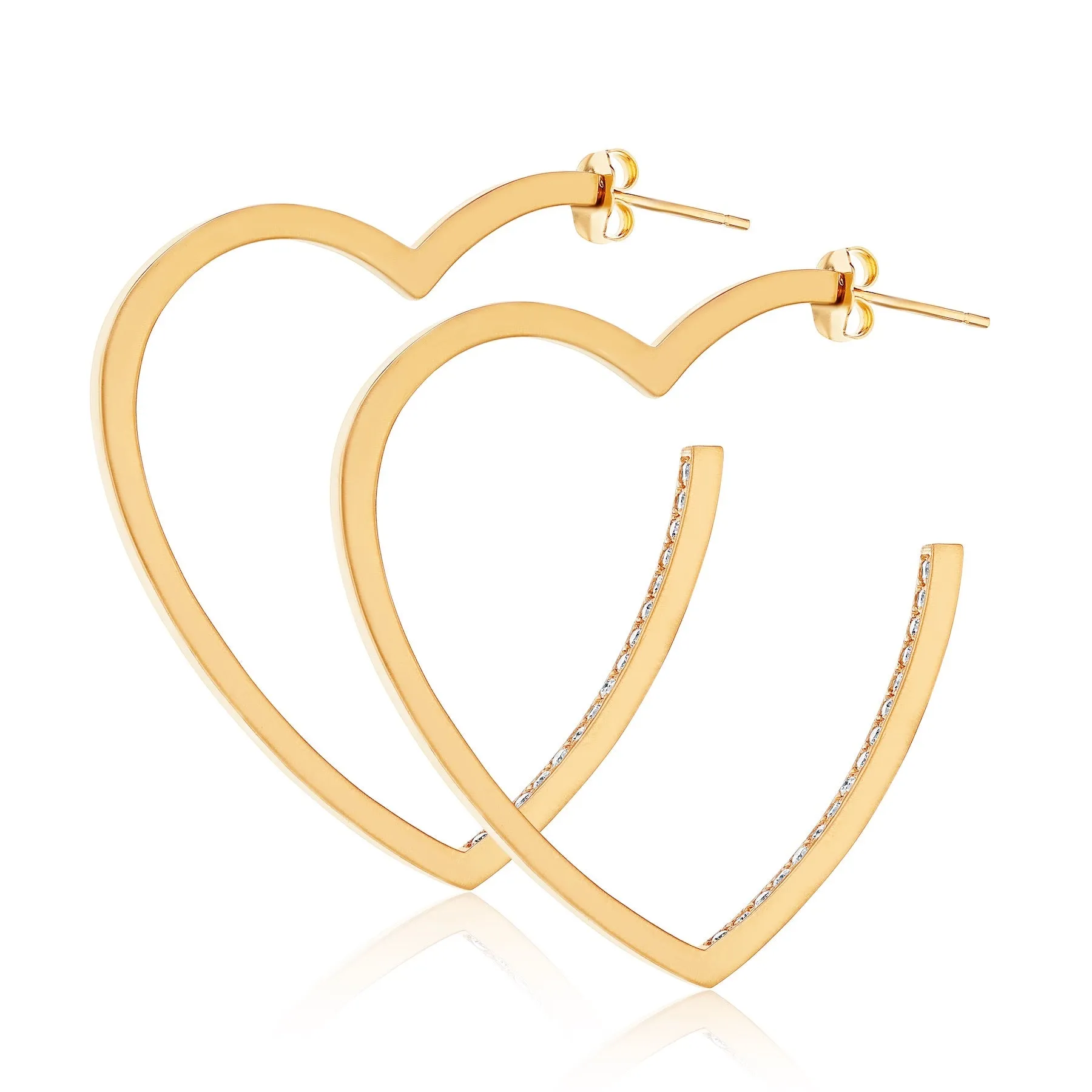 Gold Diamond Heart Hoops - Limited Edition