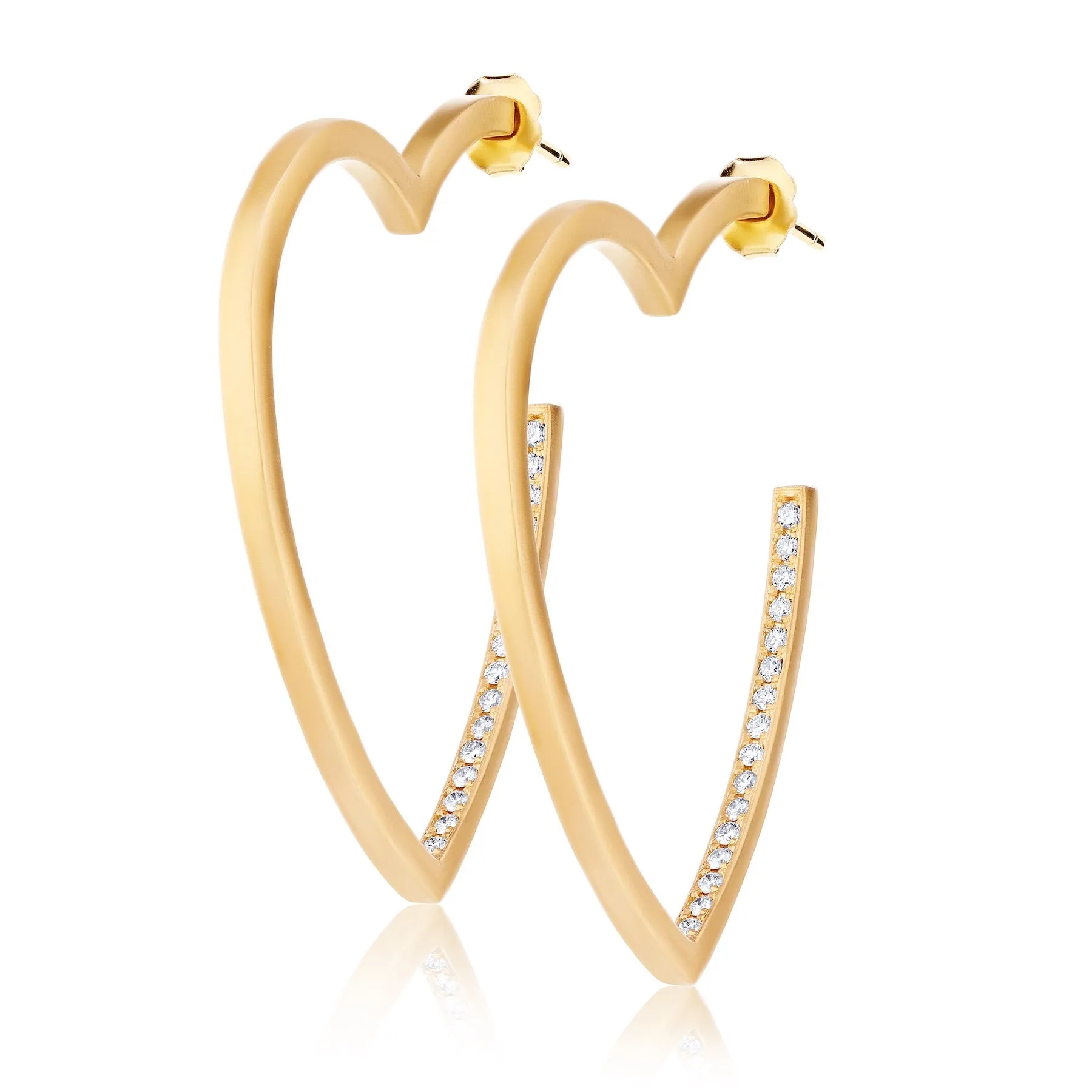 Gold Diamond Heart Hoops - Limited Edition