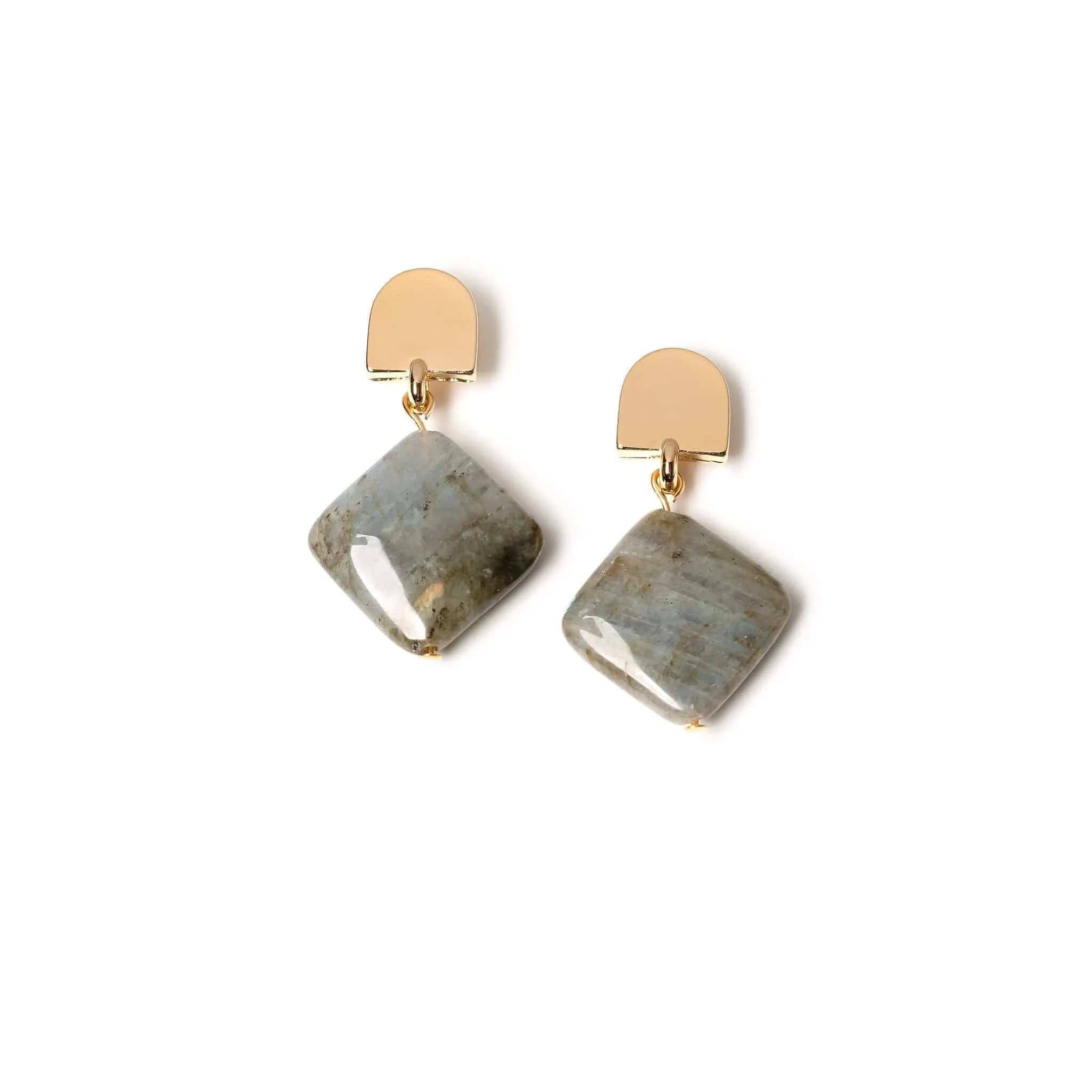 gold dome   labradorite earrings