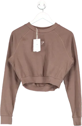 gymshark Brown Training Cropped Sweater BNWT UK S