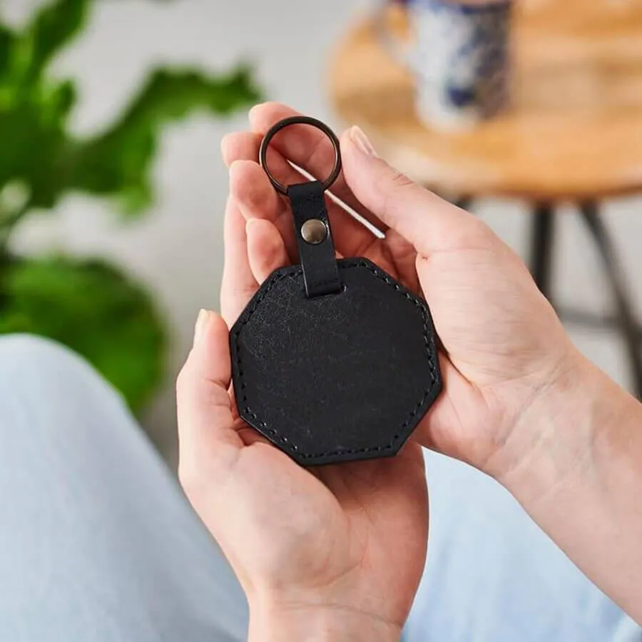 Hex Personalised Leather Key Ring