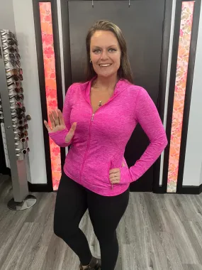 Hot Pink Active Full Zip