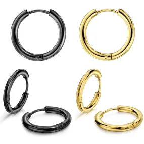 Ion Plated Steel Hinged Clicker Round Ear Hoop 10G 2.5mm Thick