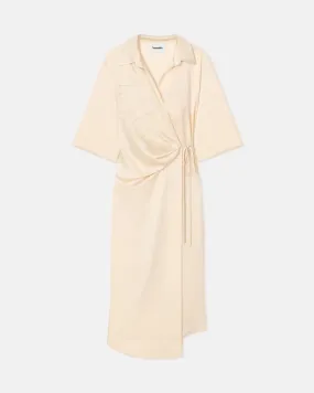 Lais - Draped Front Shirt Dress - Creme