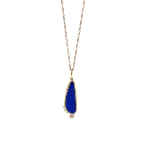 Lapis and Diamond Charm Necklace