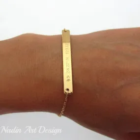 Latitude Longitude Coordinates Gold Bracelet