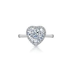 Lois 3 Carat G VS2 Heart Shape Lab Grown Diamond Engagement Ring in 18k White Gold. Solitaire