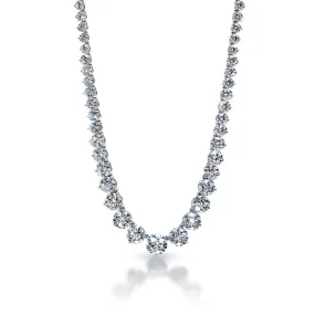 Lotty 85 Carats Round Brilliant Lab-Grown Diamond Riviera Graduated Necklace in 14k White Gold By Mike Nekta