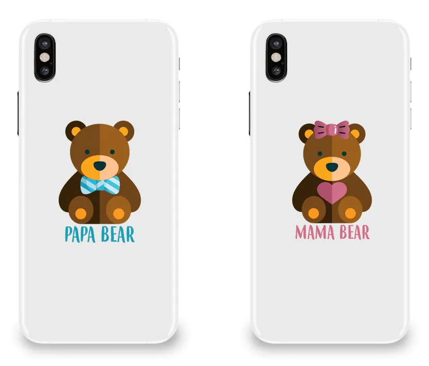 Mama Bear & Papa Bear - Couple Matching Phone Cases